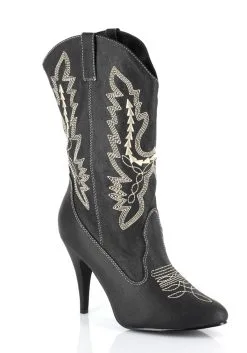 Ellie Adult Black Cowgirl Boots