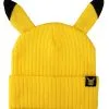 Bioworld Merchandising / Independent Sales Adult Pokémon Pikachu 3D Cosplay Cuff Beanie -Scarves Sales 2023 adult pokemon pikachu 3d cosplay cuff beanie