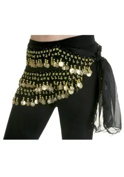 Western Fashion Black Belly Dancing Hip Scarf