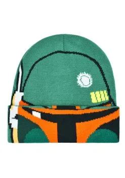Concept One Accessories Star Wars Boba Fett Big Face Roll Down Intarsia Beanie