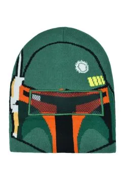 Concept One Accessories Star Wars Boba Fett Big Face Roll Down Intarsia Beanie -Scarves Sales 2023 boba fett big face roll down intarsia beanie alt 3