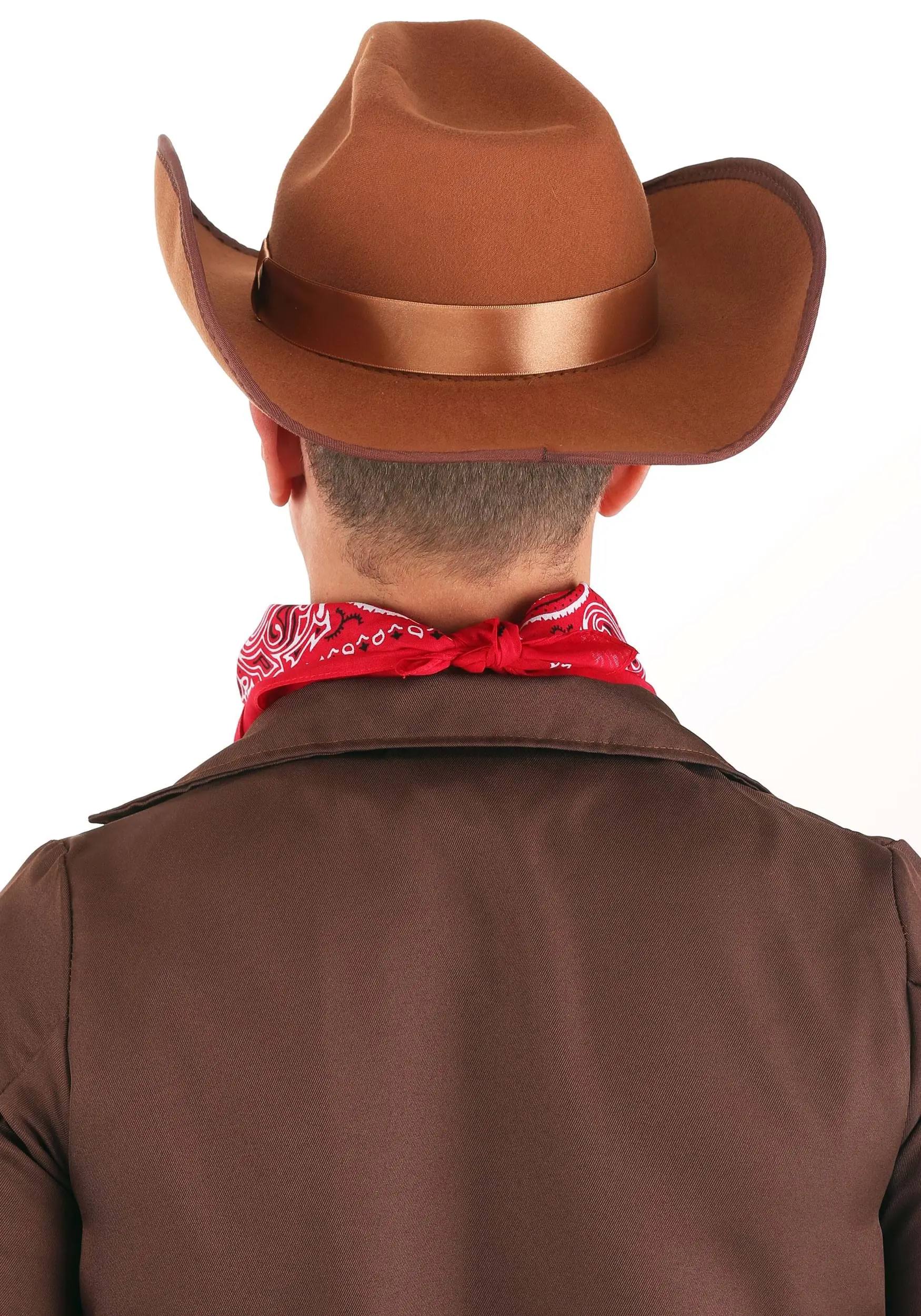 Elope Brown Western Outlaw Vigilante Cowboy Costume Hat 4 Elope Brown Western Outlaw Vigilante Cowboy Costume Hat - Image 2