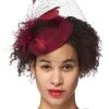 H.M. Smallwares Deep Burgundy Veiled Fascinator -Scarves Sales 2023 deep burgundy veiled fascinator