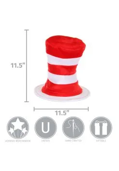 Elope Deluxe Cat In The Hat Plush Velboa Costume Hat -Scarves Sales 2023 deluxe cat in the hat plush velboa hat alt 5