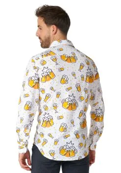 Opposuits Suitmeister Button Up White Beer Shirt For Men -Scarves Sales 2023 mens suitmeister button up beer white shirt alt 2