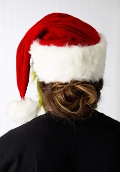 Elope Grinch Costume Hat With Fur Beard -Scarves Sales 2023 mister grinch hat with fur beard alt 3