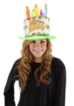 Elope Adult Rainbow Birthday Cake Plush Hat