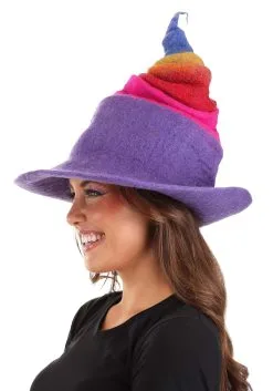 Elope Adult Rainbow Borealis Heartfelted Witch Costume Hat -Scarves Sales 2023 rainbow borealis heartfelted witch hat alt 2