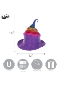 Elope Adult Rainbow Borealis Heartfelted Witch Costume Hat -Scarves Sales 2023 rainbow borealis heartfelted witch hat alt 8
