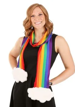 Elope Rainbow Plush Scarf With A Hidden Pocket