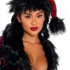 Roma Red Faux Patent With Black Faux Fur Santa Hat -Scarves Sales 2023 red vinyl with black faux fur santa hat