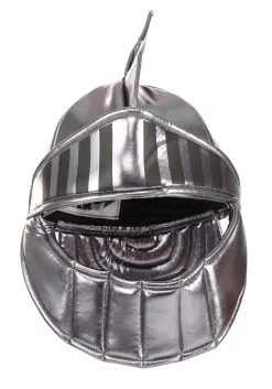 Elope Silver Knight Soft Costume Helmet Accessory -Scarves Sales 2023 silver knight plush helmet alt 3