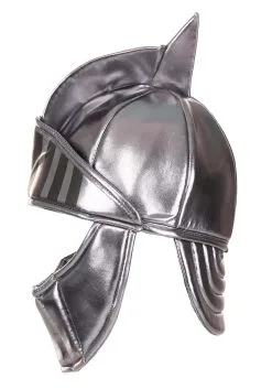 Elope Silver Knight Soft Costume Helmet Accessory -Scarves Sales 2023 silver knight plush helmet alt 5