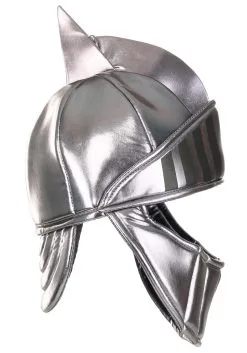 Elope Silver Knight Soft Costume Helmet Accessory -Scarves Sales 2023 silver knight plush helmet alt 6