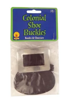 Rubies Costume Co. Inc Silver Shoe Buckles For Men -Scarves Sales 2023 silver shoe buckles alt 1