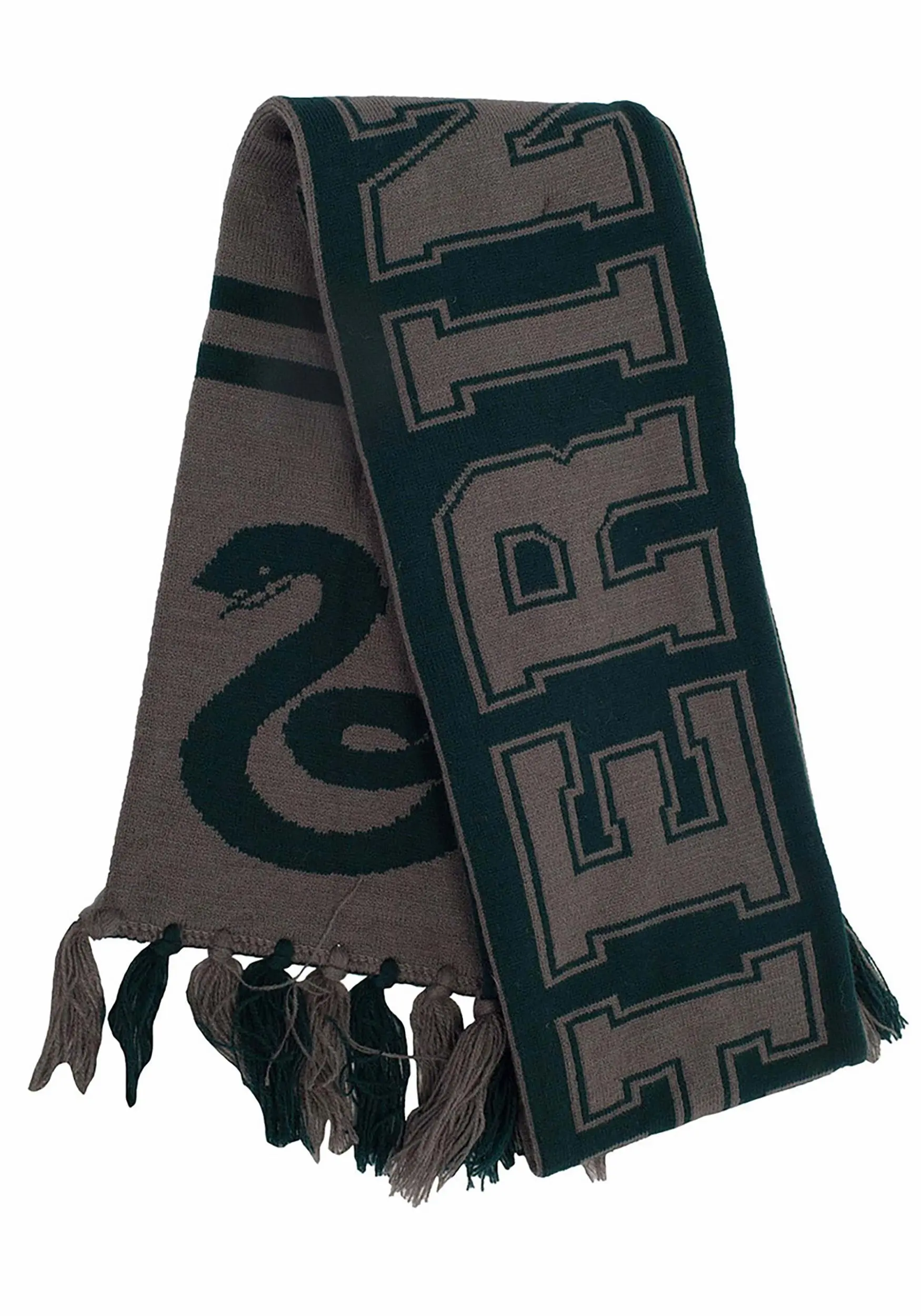 Elope Slytherin Reversible Winter Knit Scarf 4 Elope Slytherin Reversible Winter Knit Scarf - Image 2
