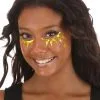 Lux Gold Sparkle Sunshine Holographic Face Decals -Scarves Sales 2023 sunshine holographic face decals in gold sparkle