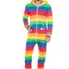 Tipsy Elves Men's Rainbow Jumpsuit Costume -Scarves Sales 2023 tipsy elves mens rainbow jumpsuit