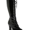 Ellie Black Lace Knee High Boots For Women -Scarves Sales 2023 womens black lace knee high boots