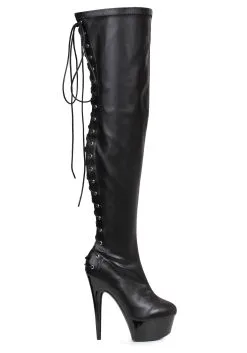 Ellie Black Lace Thigh High Boots For Women