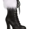 Ellie Women's Platform Black Lace Up Santa Boots -Scarves Sales 2023 womens platform lace up santa boots