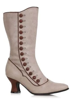 Ellie Tan Victorian Spat Boot For Women