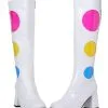 Ellie Women's White Polka Dot Gogo Boots -Scarves Sales 2023 womens white polka dot gogo boots
