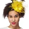 H.M. Smallwares Trim Yellow Fascinator -Scarves Sales 2023 yellow trim fascinator
